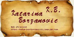 Katarina Borzanović vizit kartica